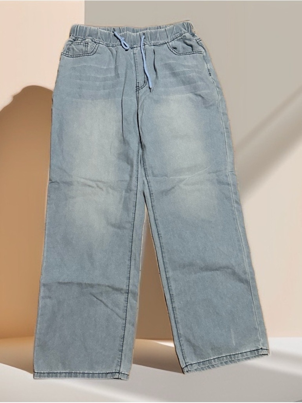 Women’s Light Blue Elastic Waist Jeans